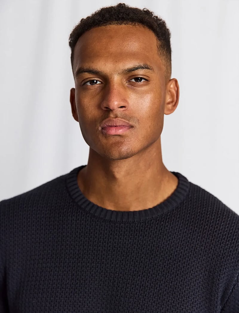 Bruun & Stengade - BS Raffaele Regular Fit Knitwear - rundhalsad - navy - 4