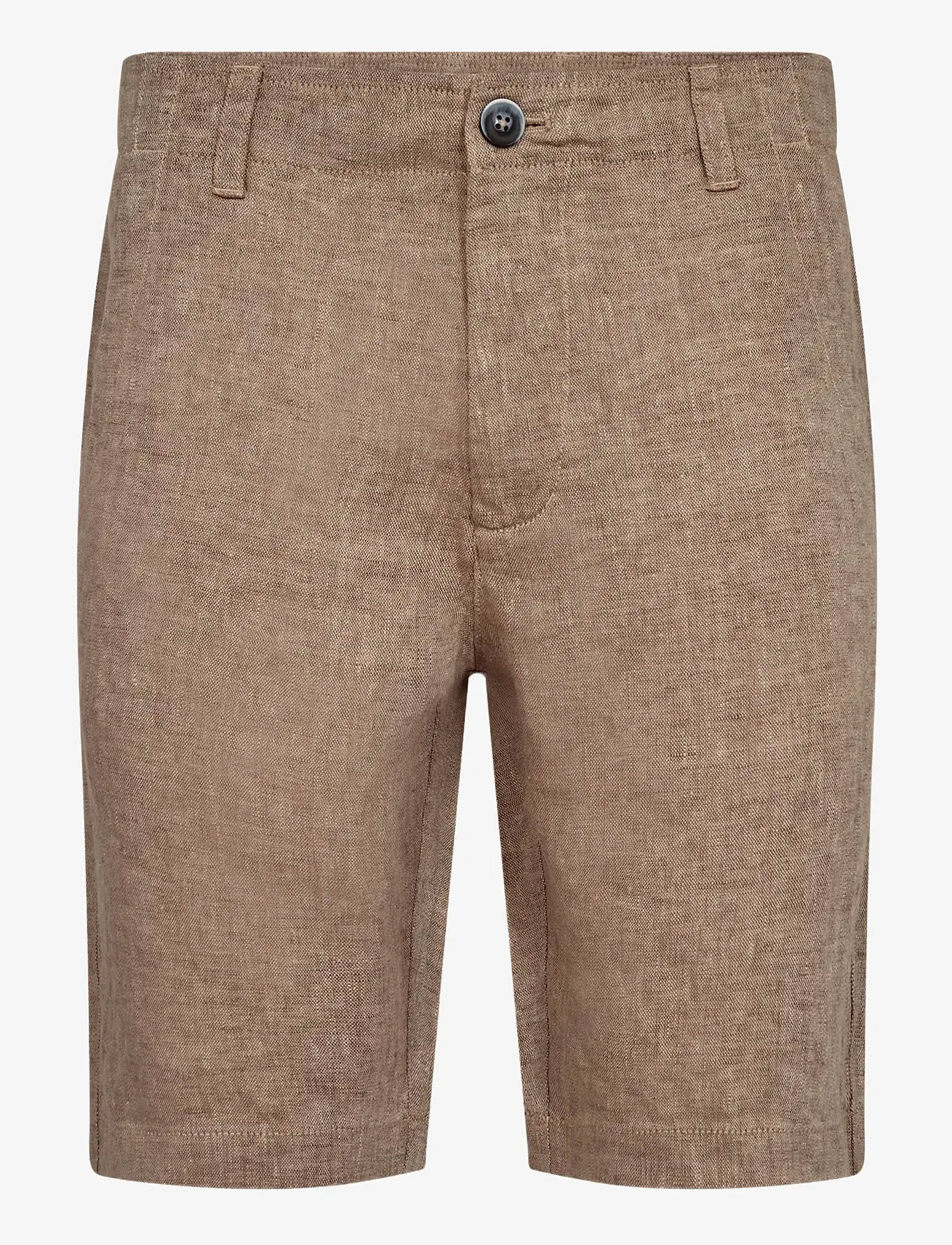 Bruun & Stengade - BS Paolos Regular Fit Shorts - leinen-shorts - brown - 1