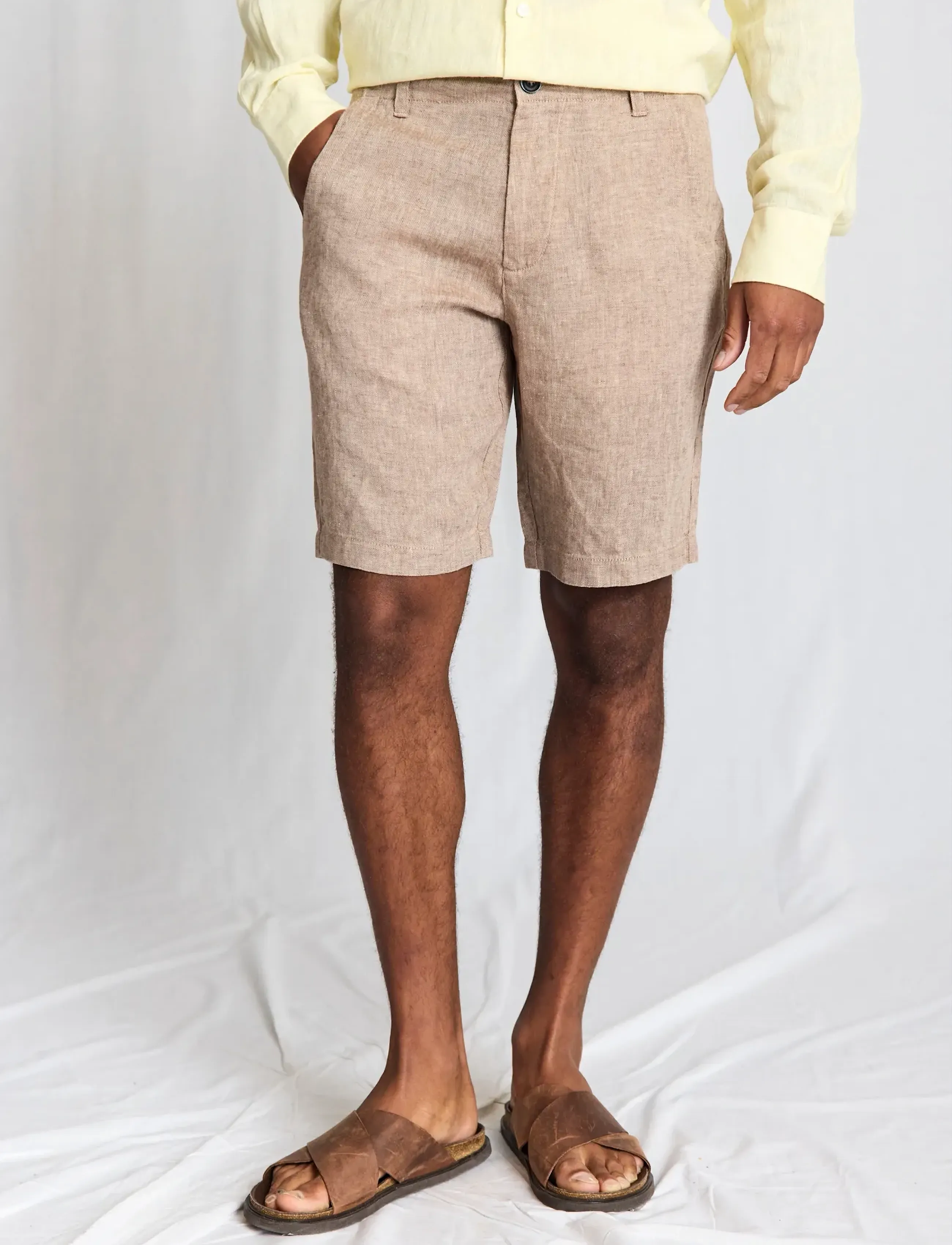 Bruun & Stengade BS Paolos Regular Fit Shorts - Feriefavoritter - BROWN / brown