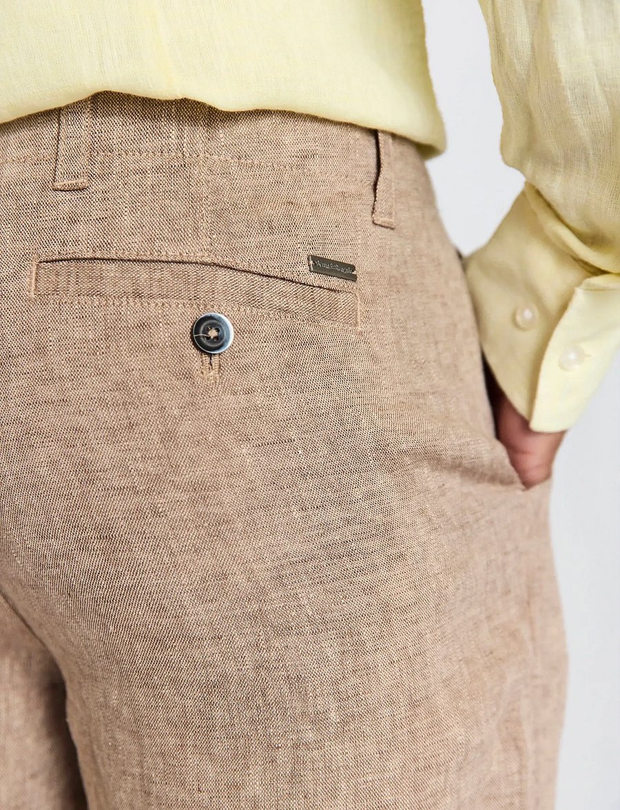 Bruun & Stengade - BS Paolos Regular Fit Shorts - linen shorts - brown - 3
