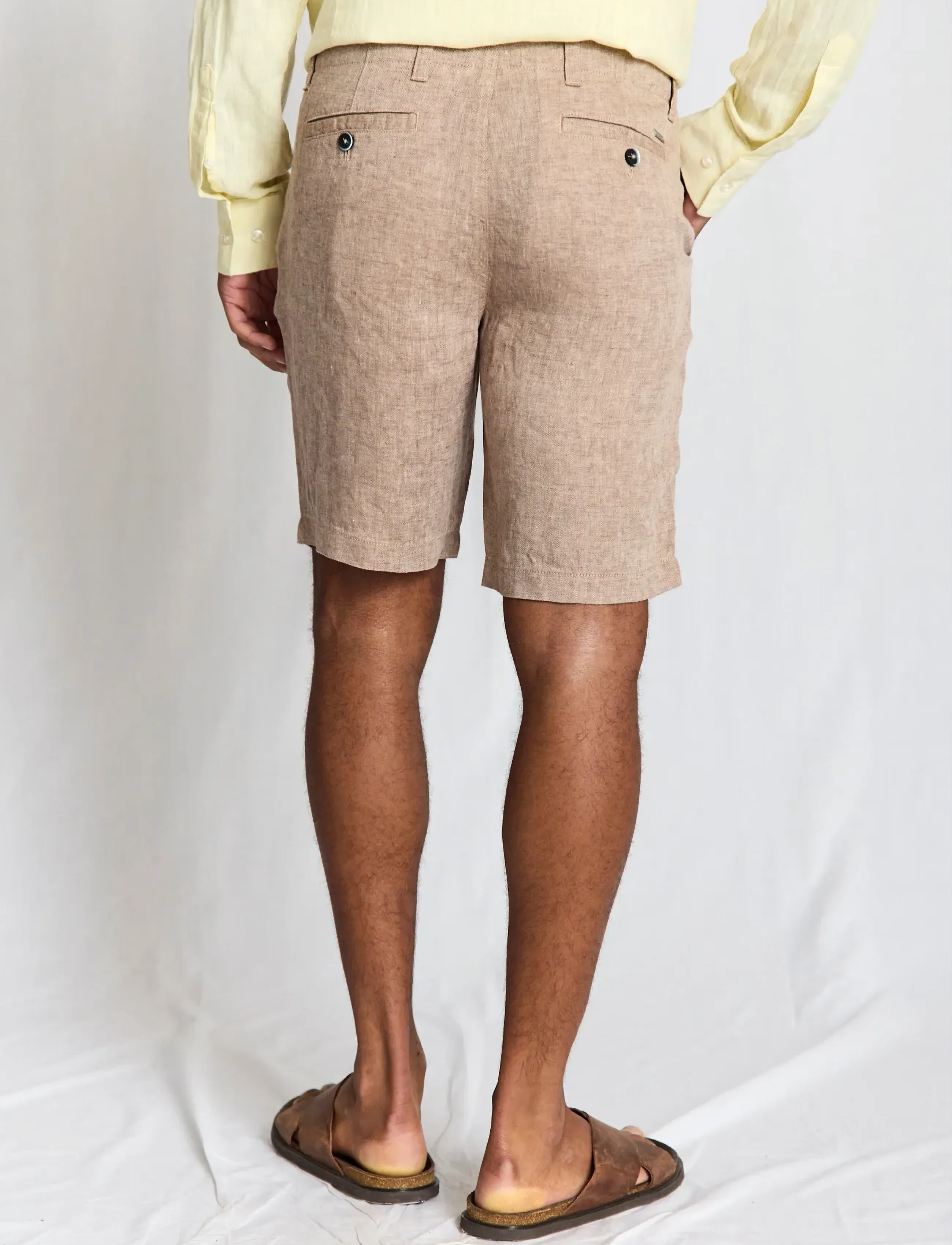 Bruun & Stengade - BS Paolos Regular Fit Shorts - linen shorts - brown - 4