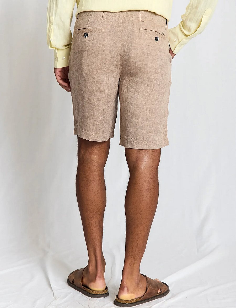Bruun & Stengade - BS Paolos Regular Fit Shorts - linen shorts - brown - 4