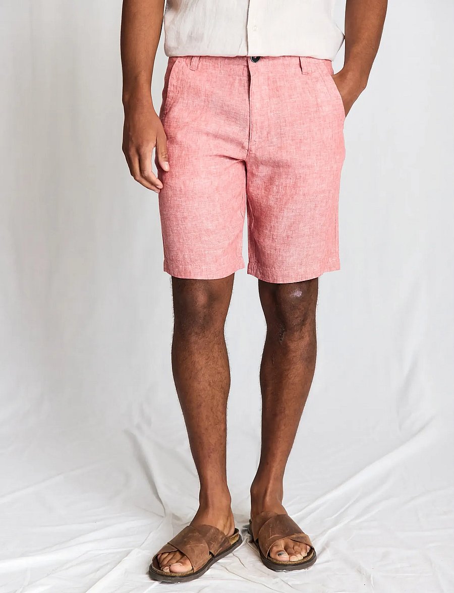 Bruun & Stengade - BS Paolos Regular Fit Shorts - leinen-shorts - dusty clay - 0