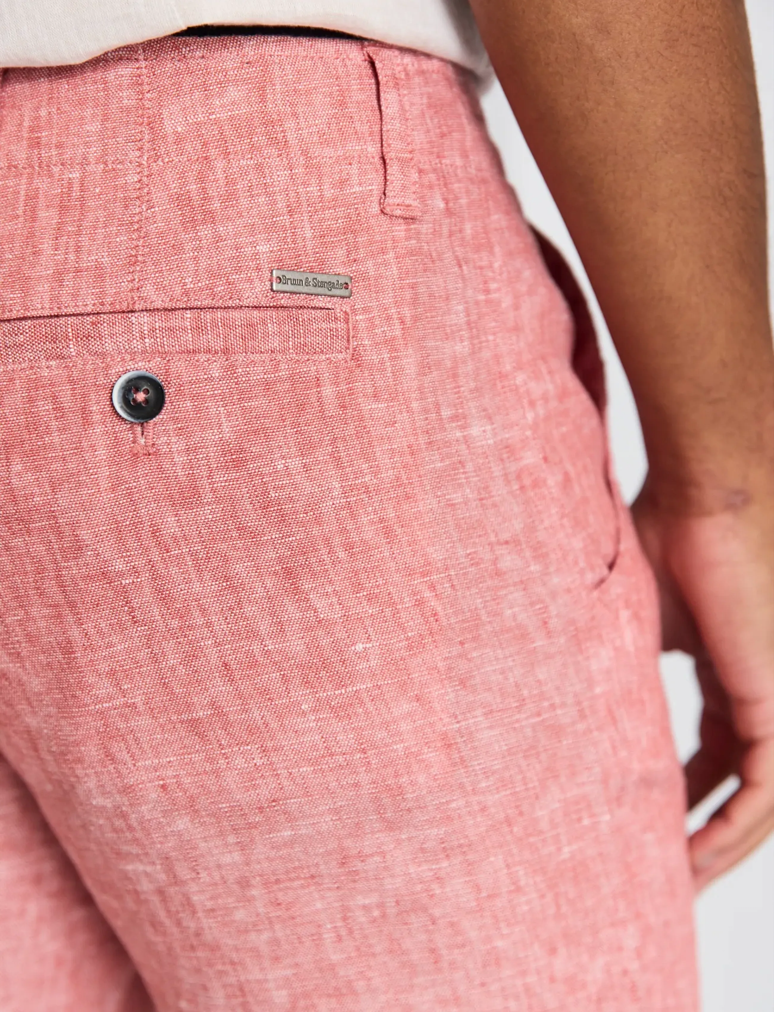 Bruun & Stengade - BS Paolos Regular Fit Shorts - linen shorts - dusty clay - 3