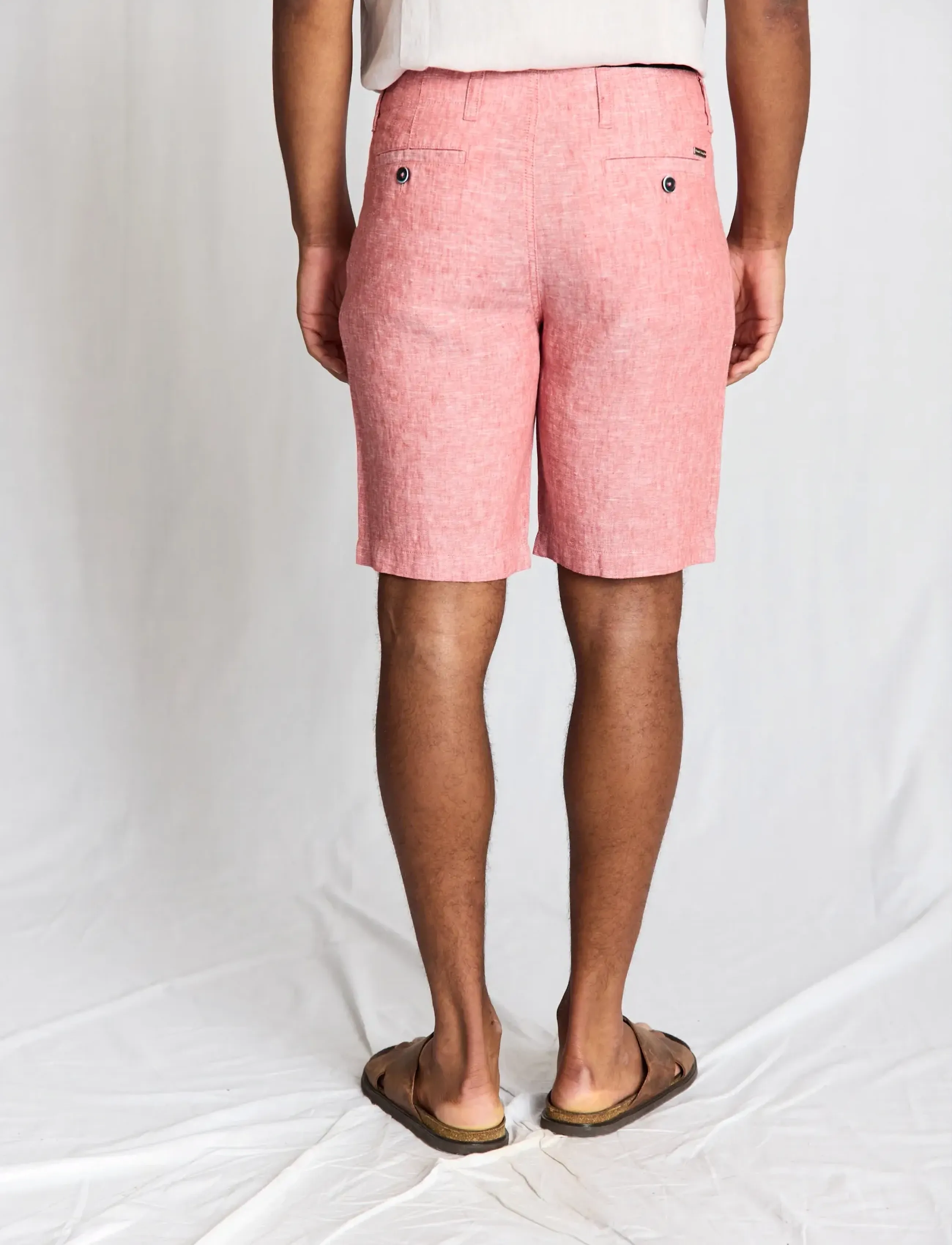 Bruun & Stengade - BS Paolos Regular Fit Shorts - linen shorts - dusty clay - 4