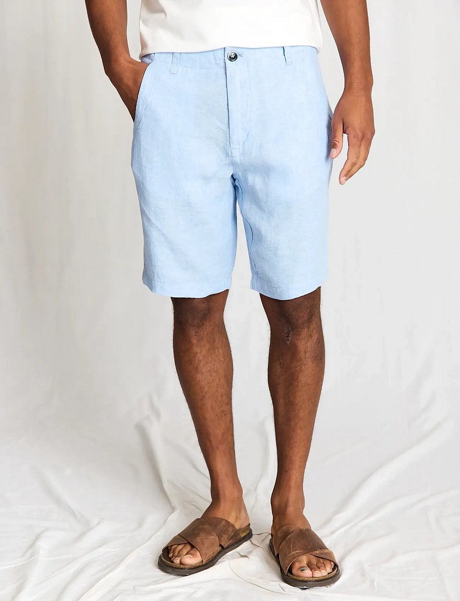 Bruun & Stengade - BS Paolos Regular Fit Shorts - hørshorts - light blue - 0