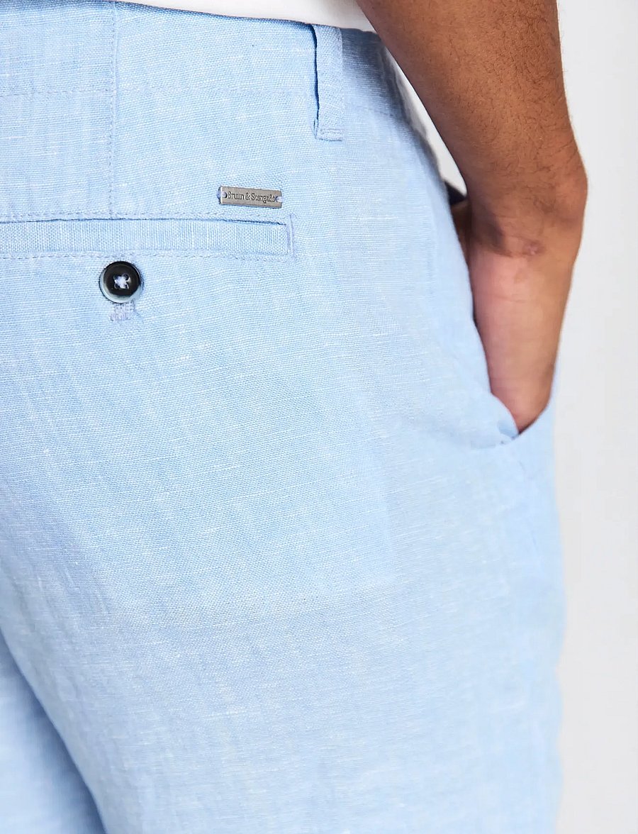 Bruun & Stengade - BS Paolos Regular Fit Shorts - hørshorts - light blue - 4