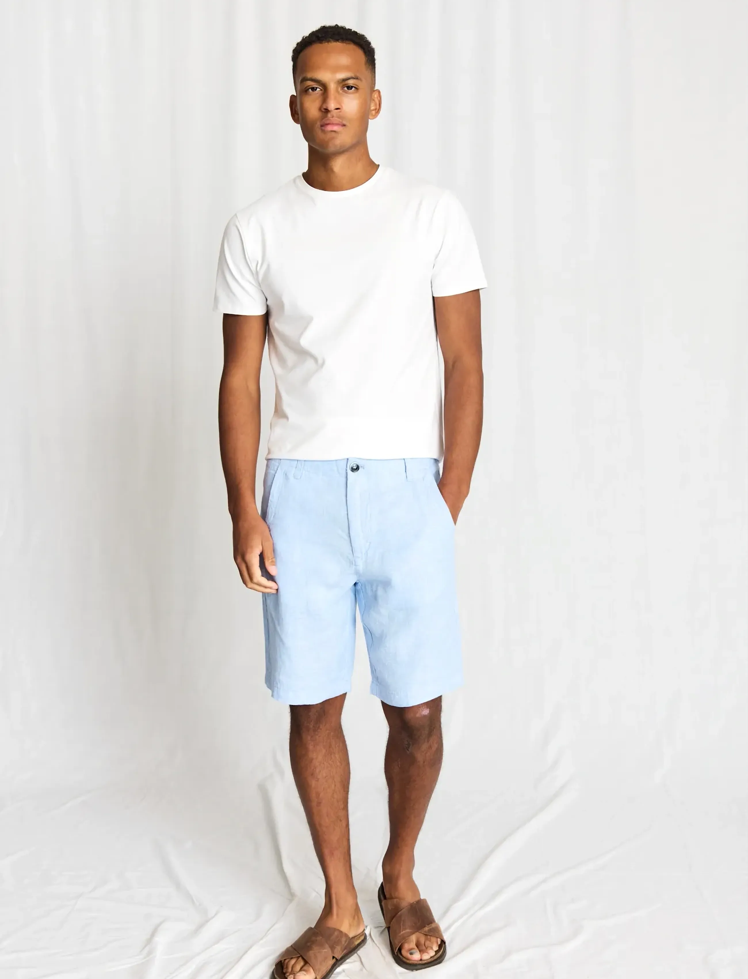 Bruun & Stengade BS Paolos Regular Fit Shorts - Shorts - LIGHT BLUE / blue
