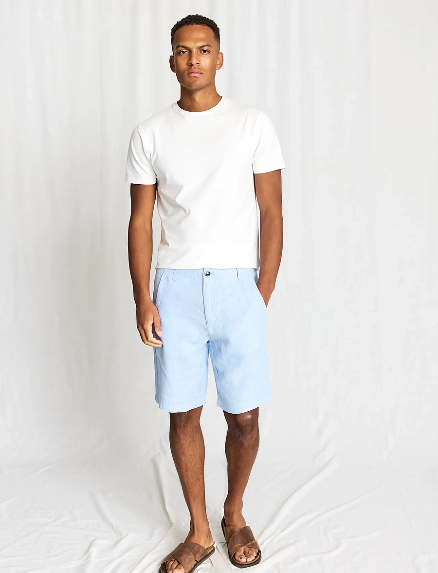 Bruun & Stengade - BS Paolos Regular Fit Shorts - hørshorts - light blue - 5