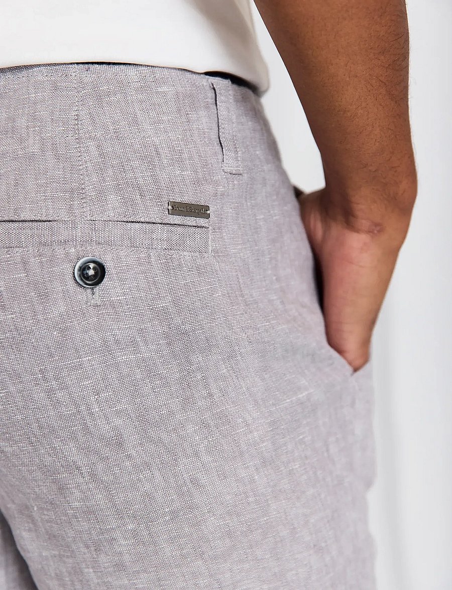 Bruun & Stengade - BS Paolos Regular Fit Shorts - leinen-shorts - light grey - 5