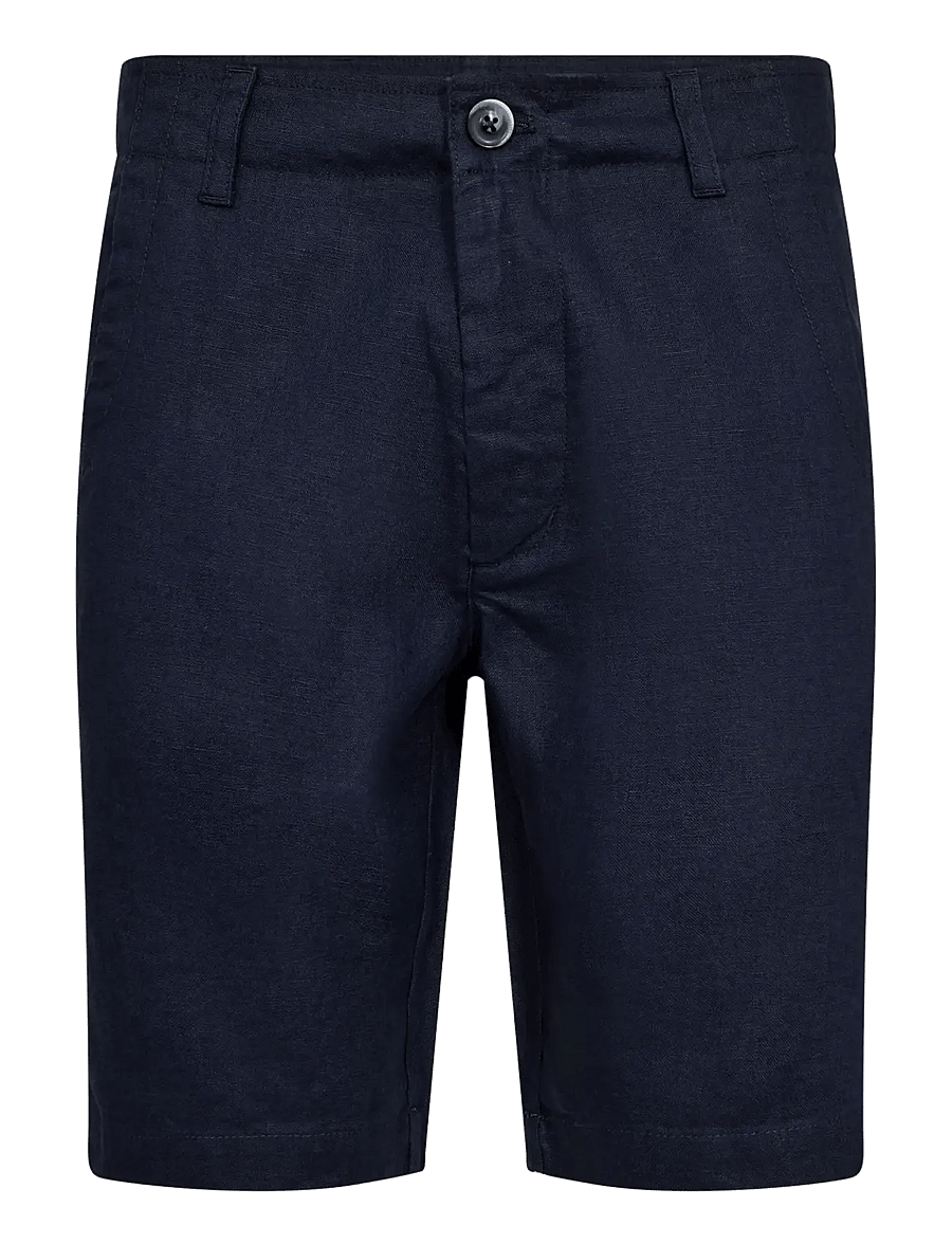 Bruun & Stengade - BS Paolos Regular Fit Shorts - linneshorts - navy - 1