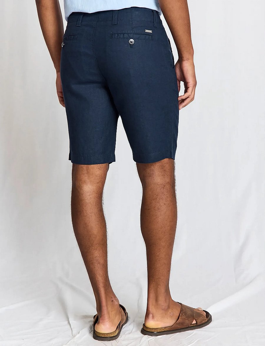 Bruun & Stengade - BS Paolos Regular Fit Shorts - linneshorts - navy - 0