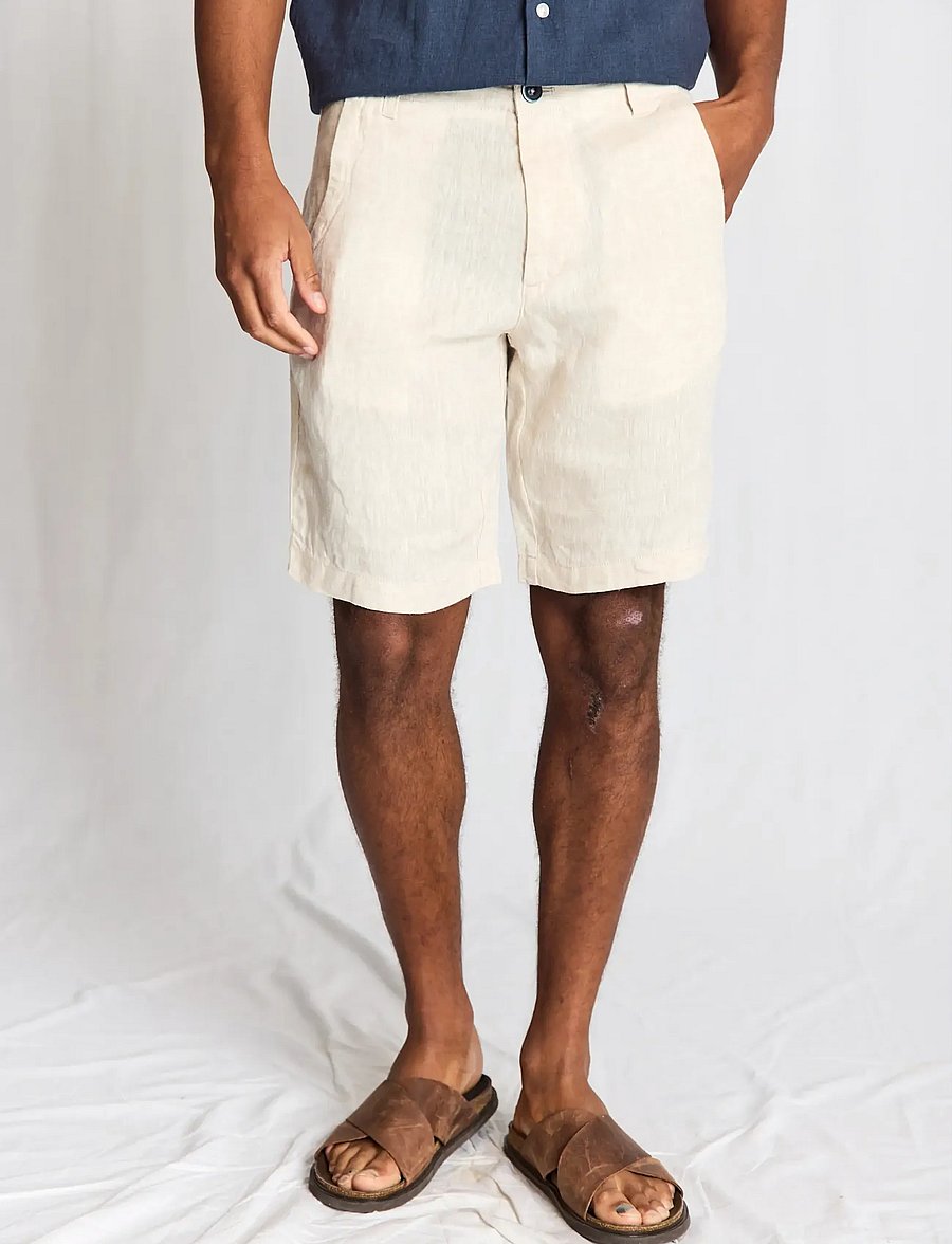 Bruun & Stengade - BS Paolos Regular Fit Shorts - linen shorts - sand - 0