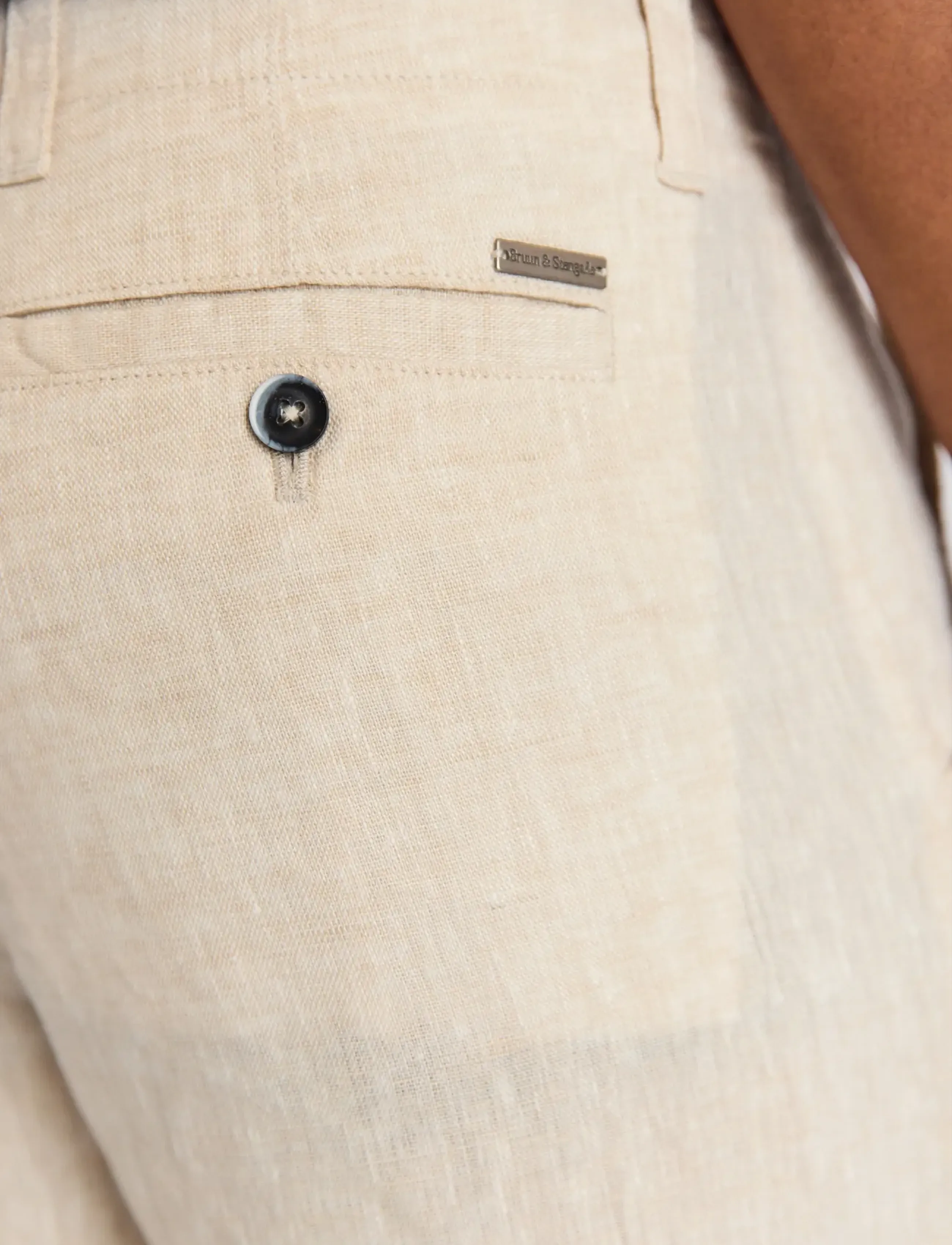 Bruun & Stengade - BS Paolos Regular Fit Shorts - linen shorts - sand - 3