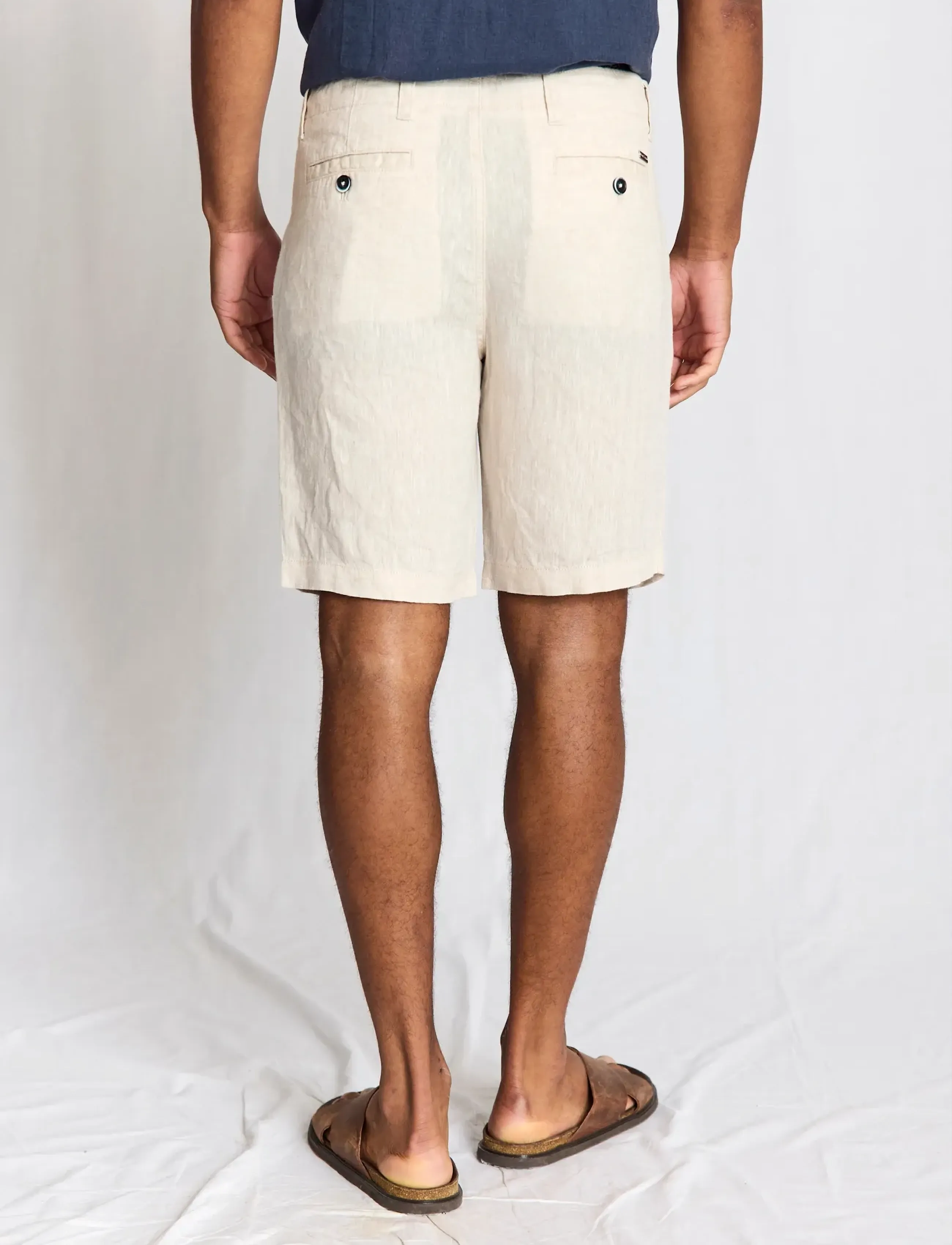 Bruun & Stengade - BS Paolos Regular Fit Shorts - linen shorts - sand - 4