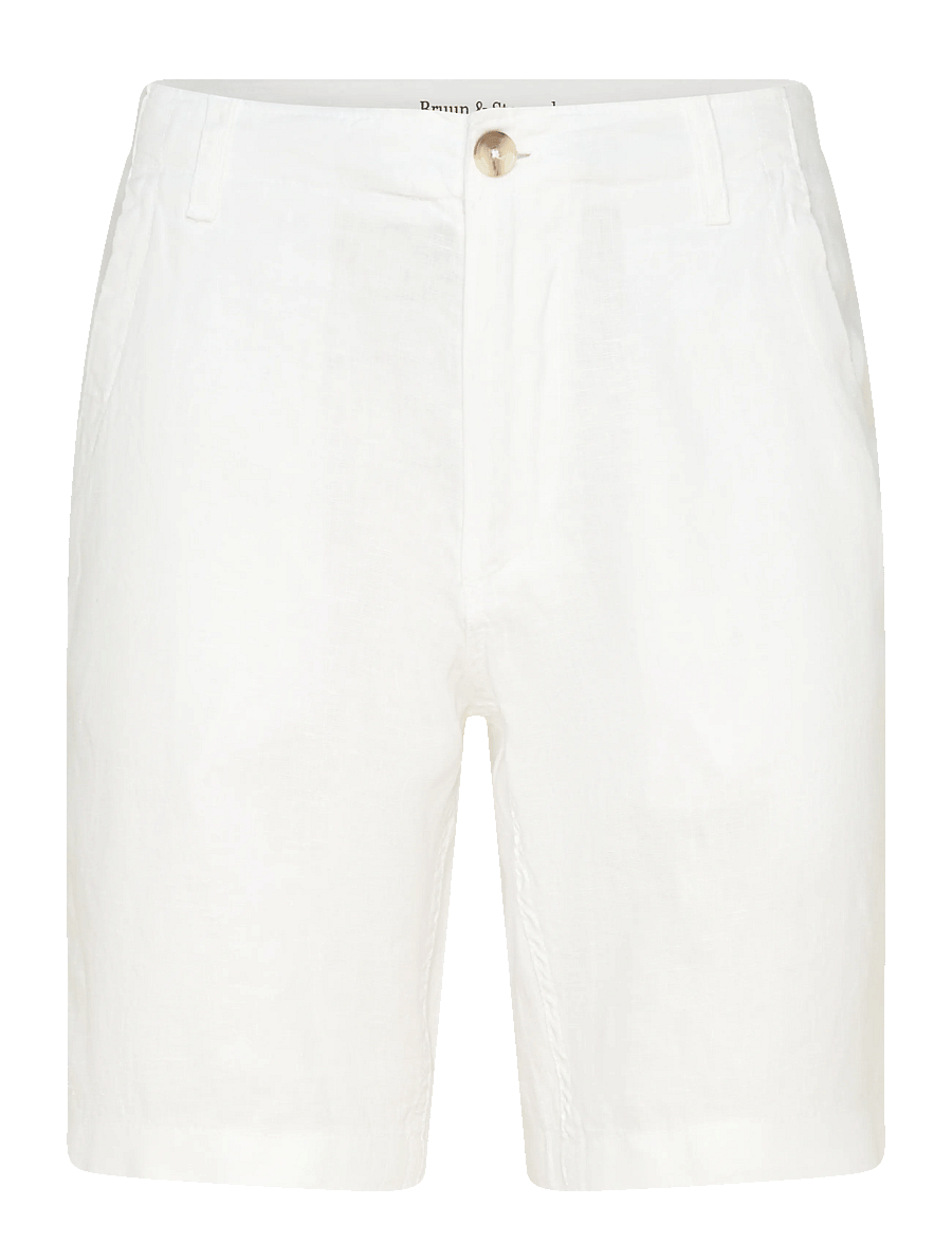 Bruun & Stengade - BS Paolos Regular Fit Shorts - shorts en lin - white - 1