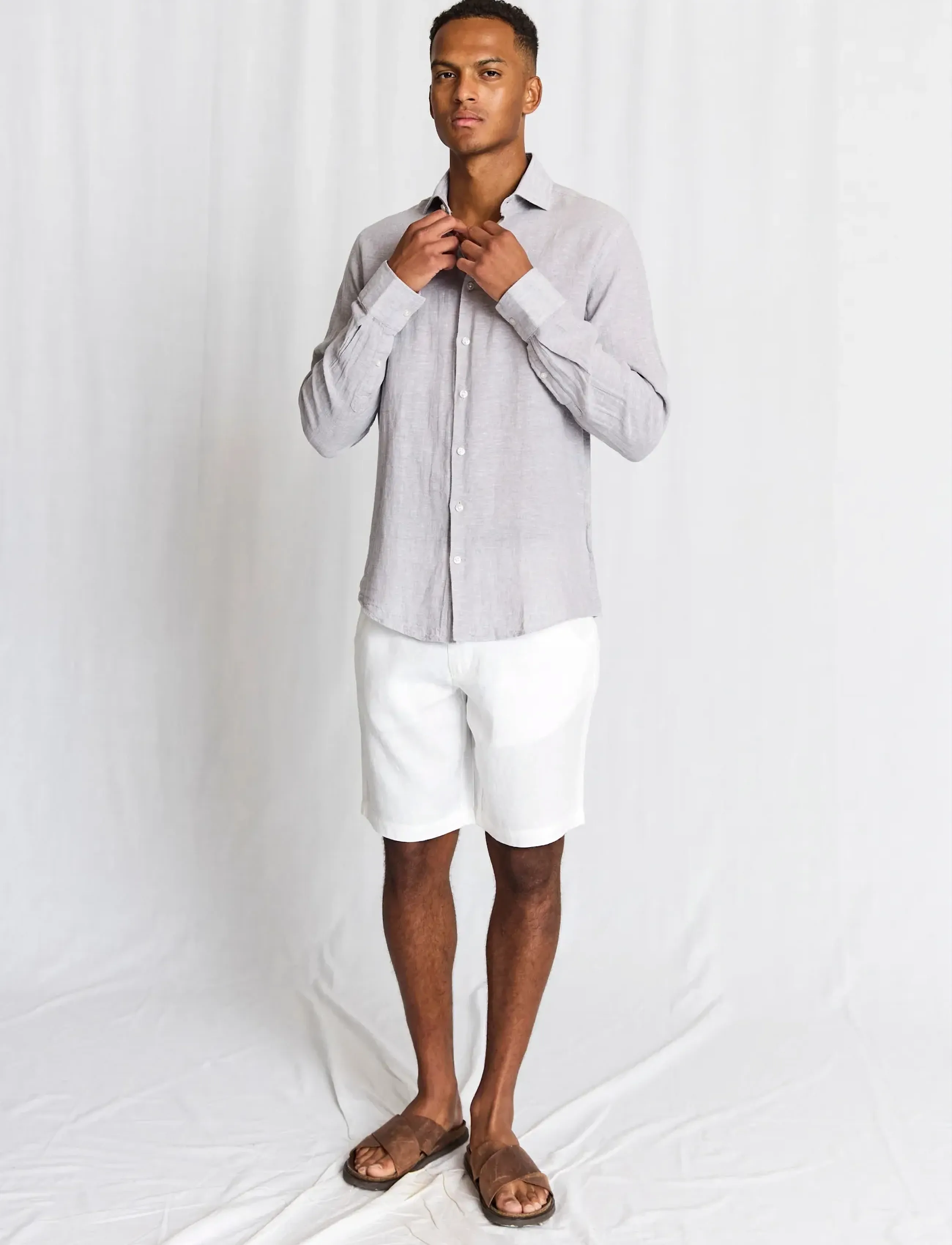 Bruun & Stengade - BS Paolos Regular Fit Shorts - vacation essentials - white - 5