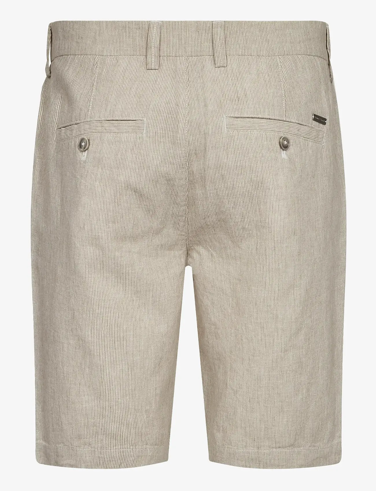 Bruun & Stengade - BS Darion Regular Fit Shorts - linased lühikesed püksid - beige/white - 2