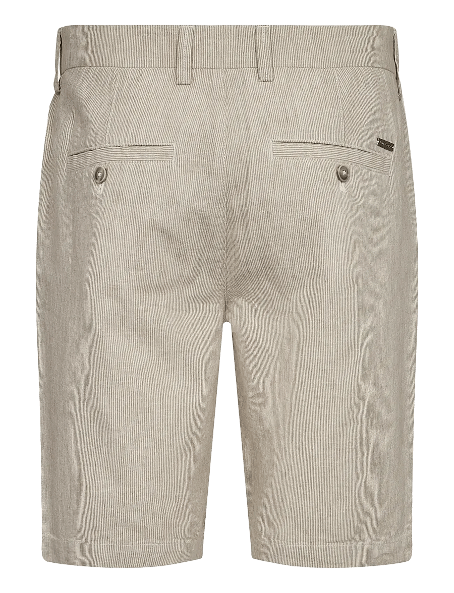 Bruun & Stengade - BS Darion Regular Fit Shorts - linen shorts - beige/white - 2