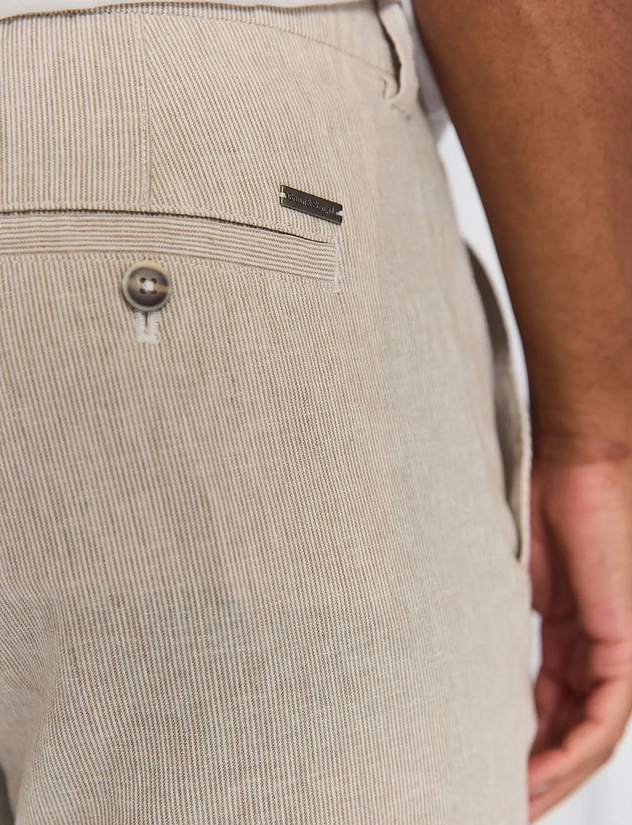 Bruun & Stengade - BS Darion Regular Fit Shorts - linen shorts - beige/white - 3