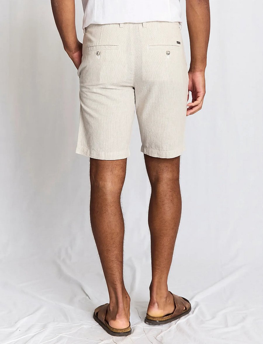 Bruun & Stengade - BS Darion Regular Fit Shorts - linen shorts - beige/white - 5