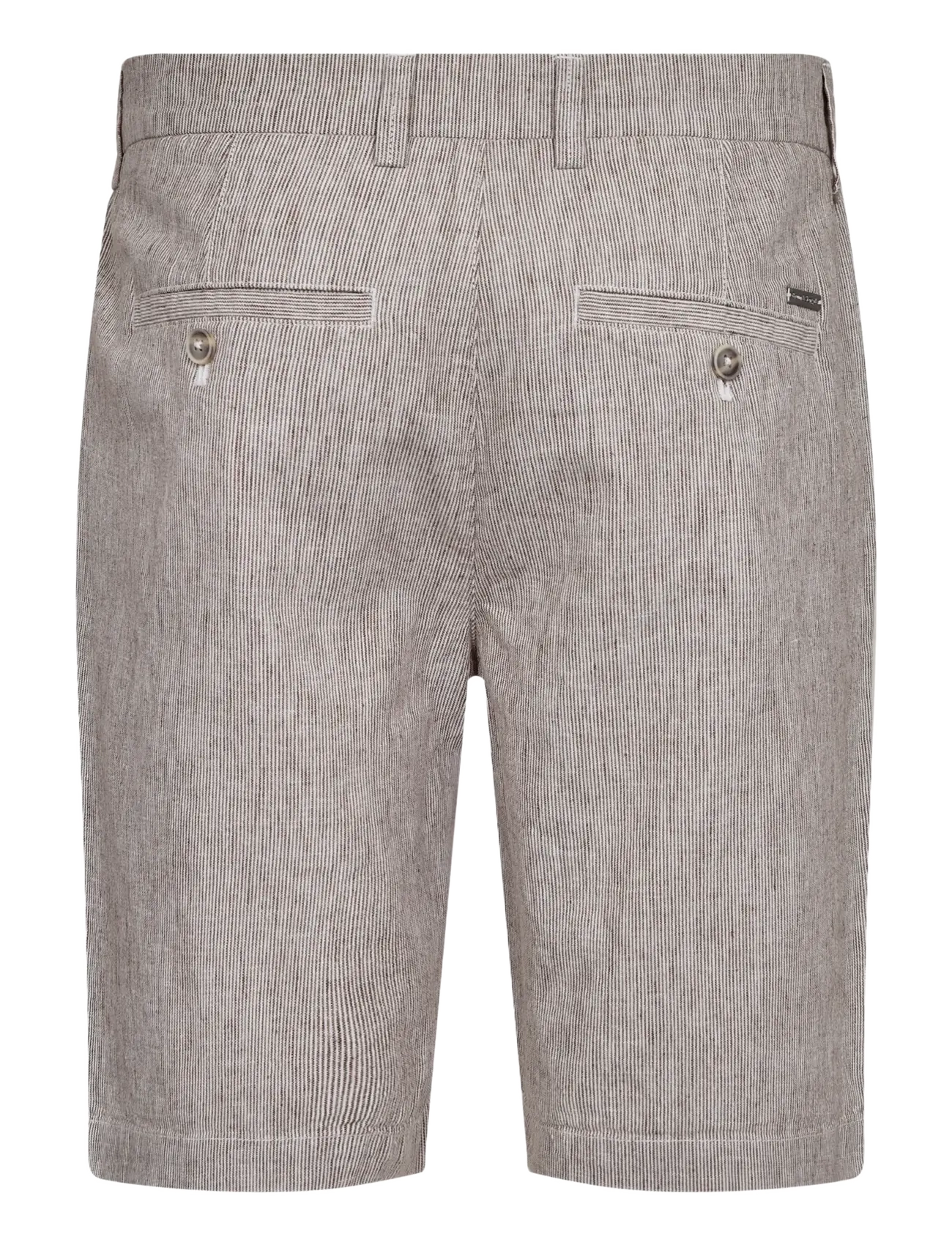 Bruun & Stengade - BS Darion Regular Fit Shorts - pellavashortsit - brown/white - 2