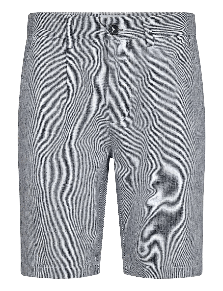 Bruun & Stengade - BS Darion Regular Fit Shorts - linen shorts - navy/white - 1