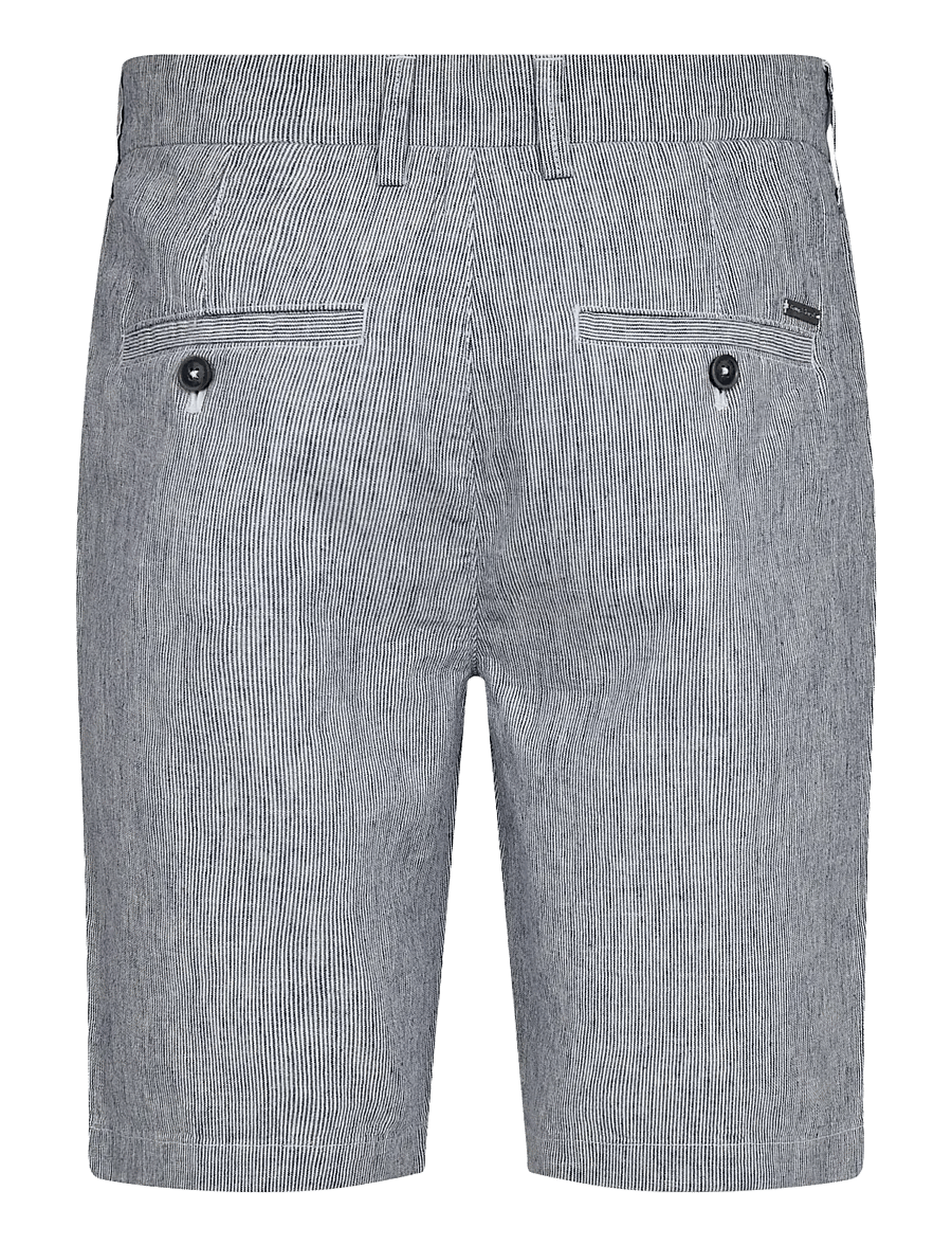 Bruun & Stengade - BS Darion Regular Fit Shorts - linen shorts - navy/white - 2
