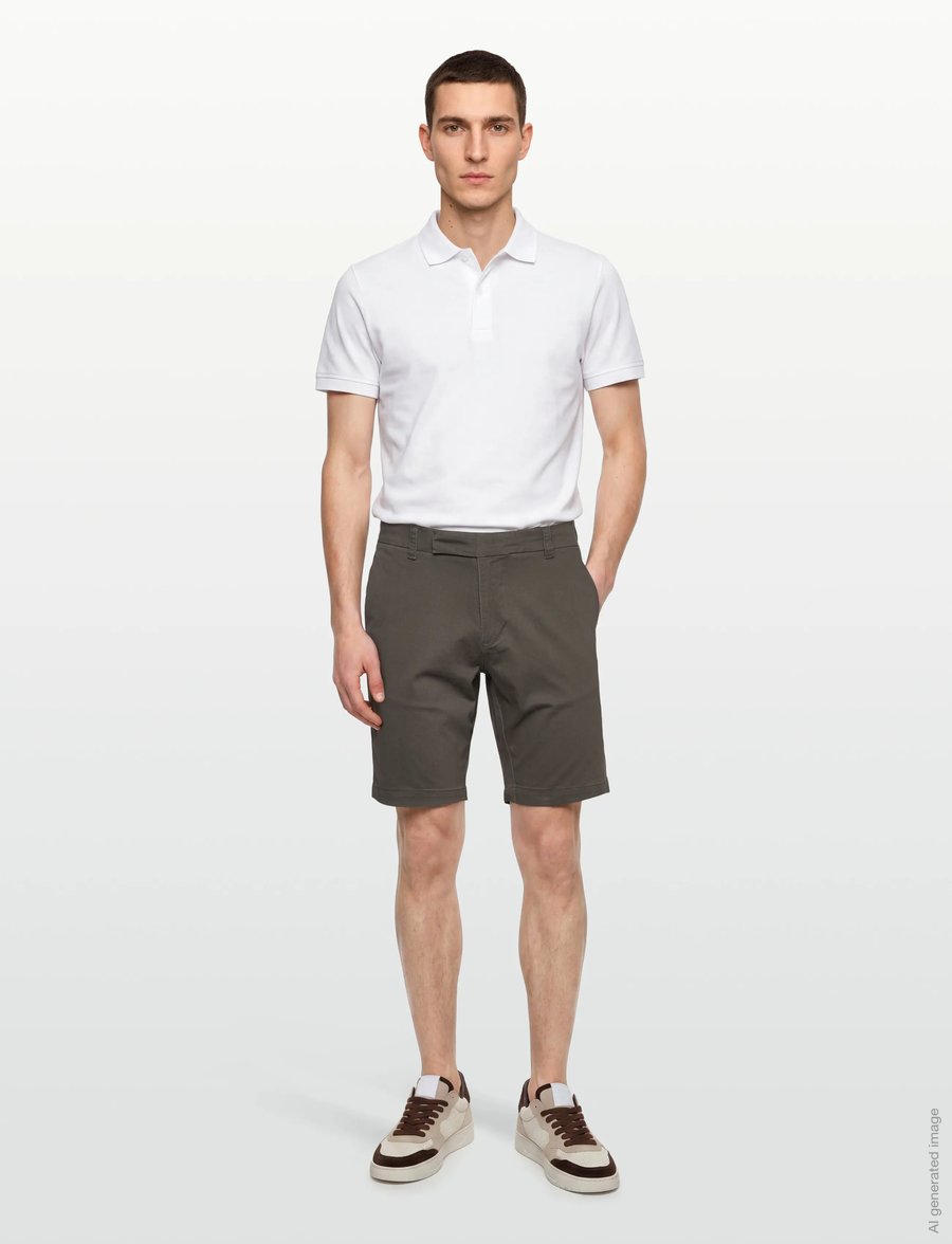 Bruun & Stengade - BS Loris Regular Fit Shorts - chino lühikesed püksid - army - 0