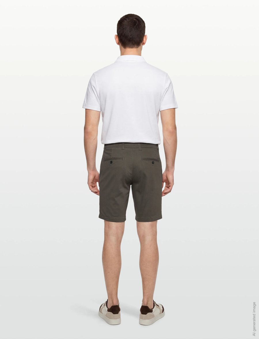 Bruun & Stengade - BS Loris Regular Fit Shorts - chino lühikesed püksid - army - 4