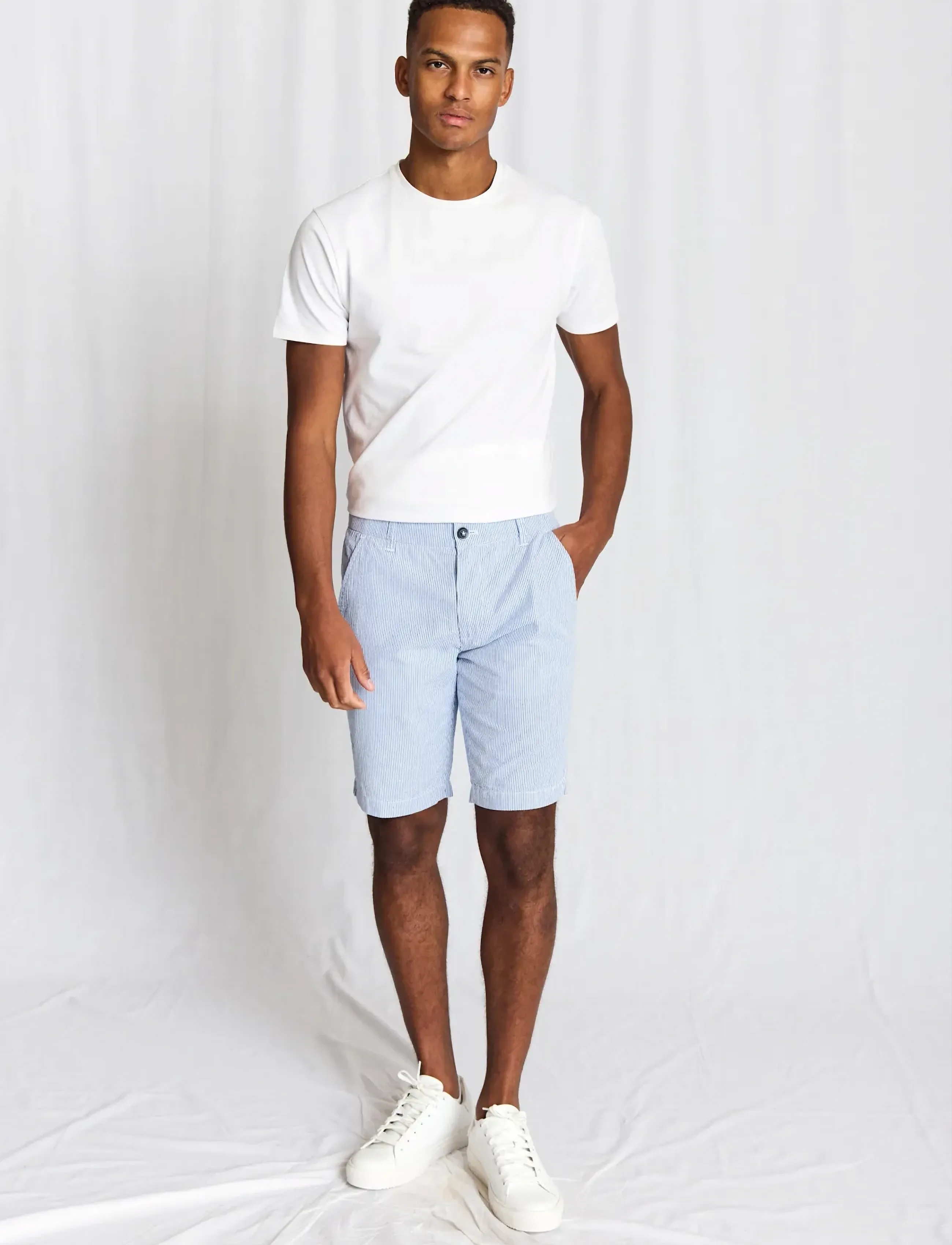 Bruun & Stengade Bs Elio Regular Fit Shorts, 38, Blue, Shorts > Afslappede Shorts, Herre