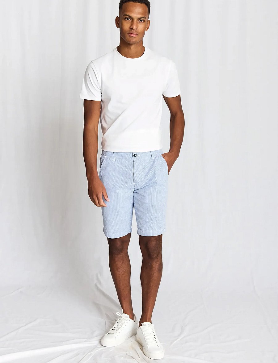 Bruun & Stengade - BS Elio Regular Fit Shorts - freizeitshorts - blue/white - 0