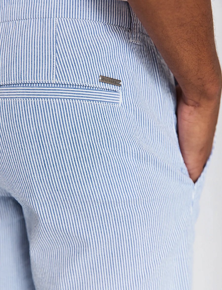 Bruun & Stengade - BS Elio Regular Fit Shorts - freizeitshorts - blue/white - 4