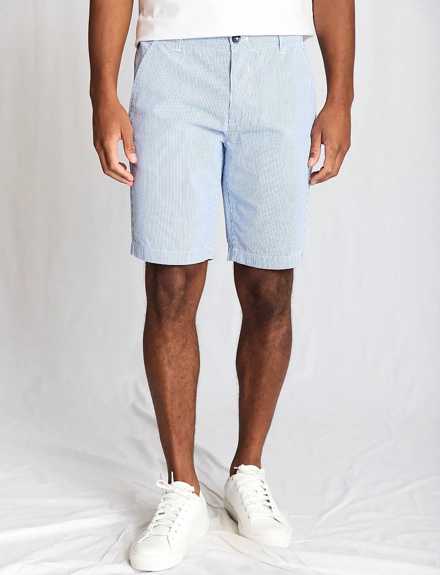 Bruun & Stengade - BS Elio Regular Fit Shorts - freizeitshorts - blue/white - 5