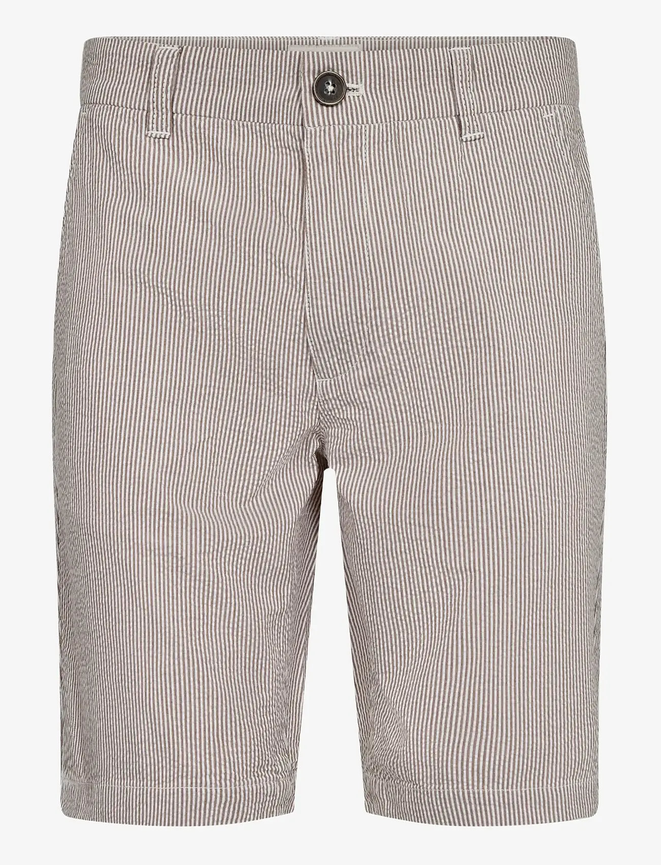Bruun & Stengade - BS Elio Regular Fit Shorts - casual shorts - brown/white - 1