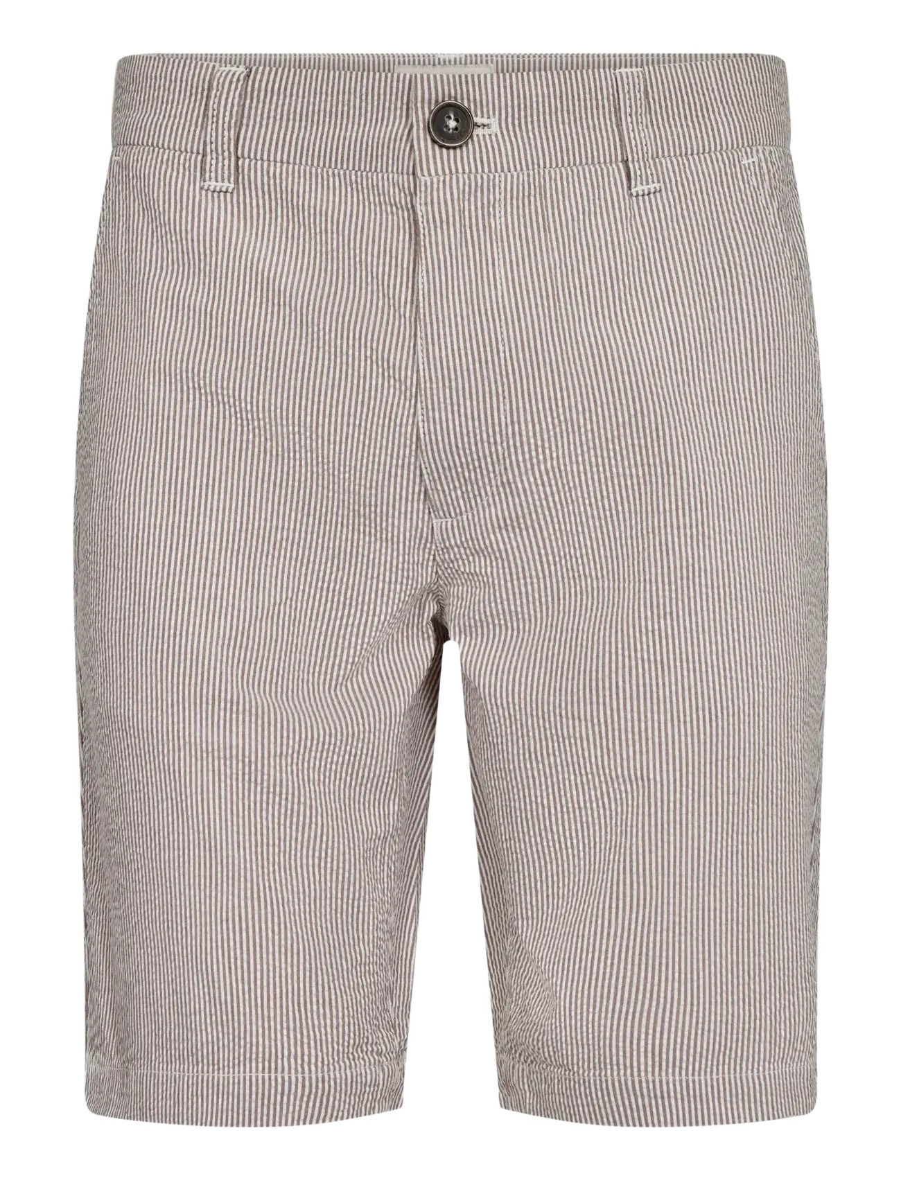 Bruun & Stengade BS Elio Regular Fit Shorts - Casual shorts - BROWN/WHITE / brown