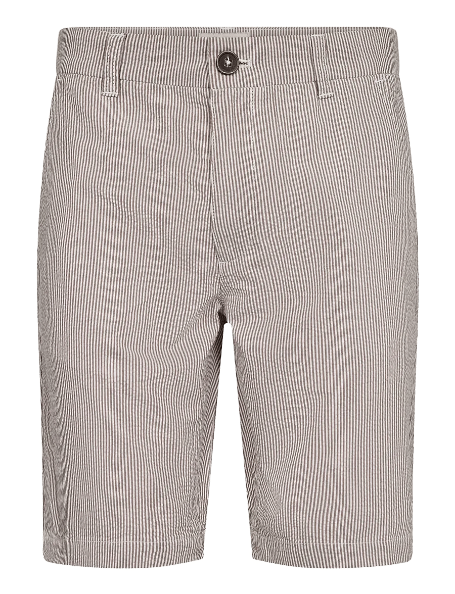 Bruun & Stengade - BS Elio Regular Fit Shorts - freizeitshorts - brown/white - 1