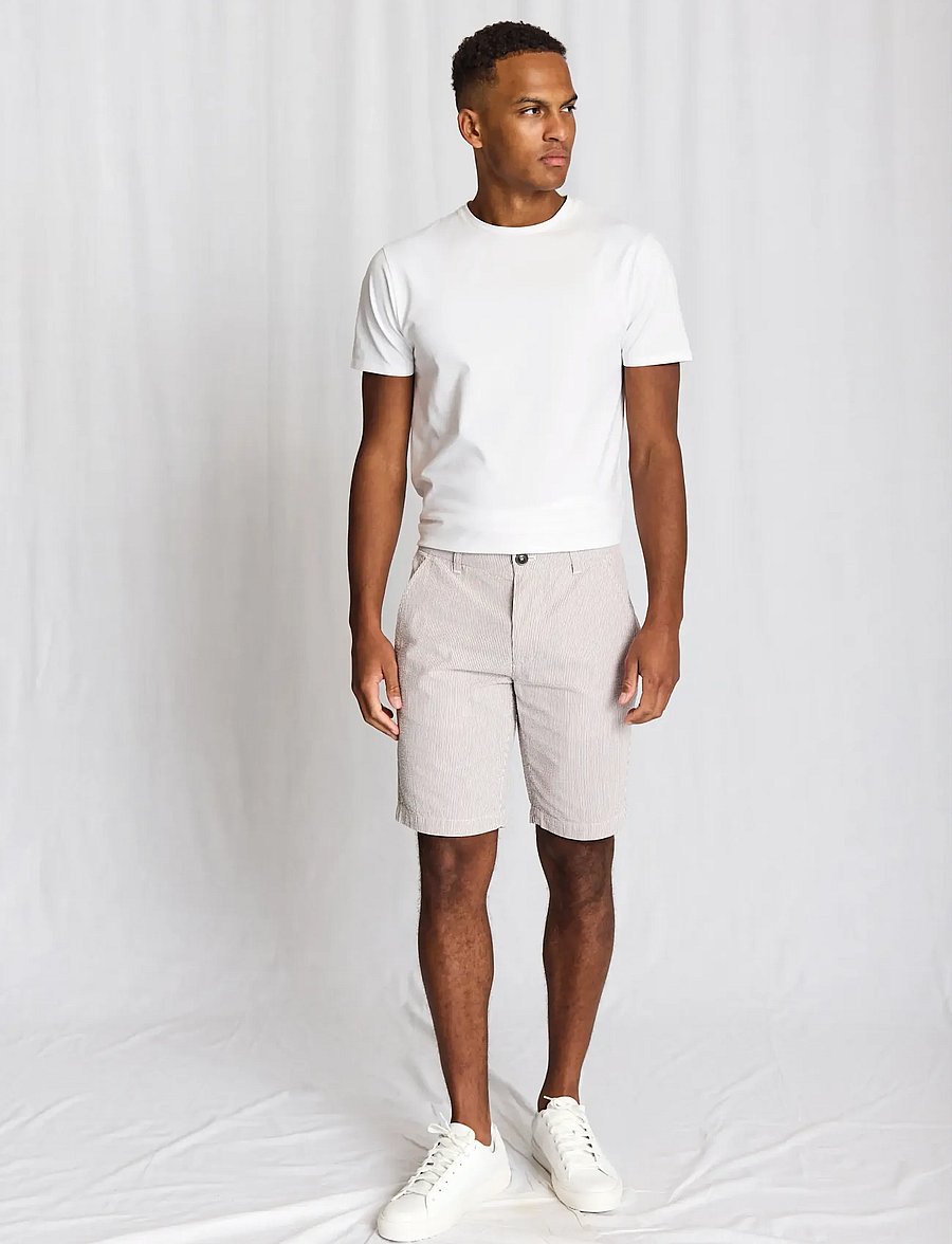 Bruun & Stengade - BS Elio Regular Fit Shorts - freizeitshorts - brown/white - 0