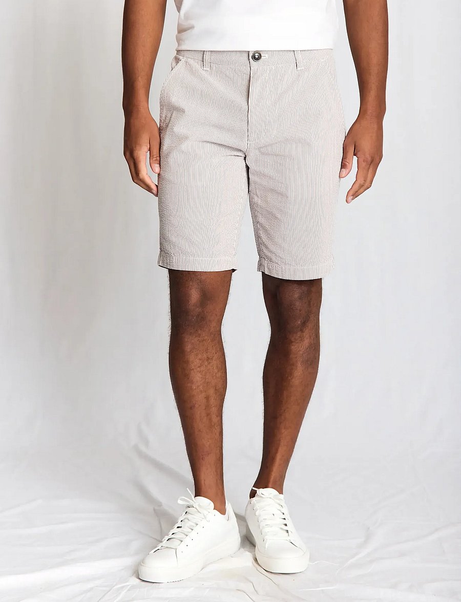 Bruun & Stengade - BS Elio Regular Fit Shorts - freizeitshorts - brown/white - 2