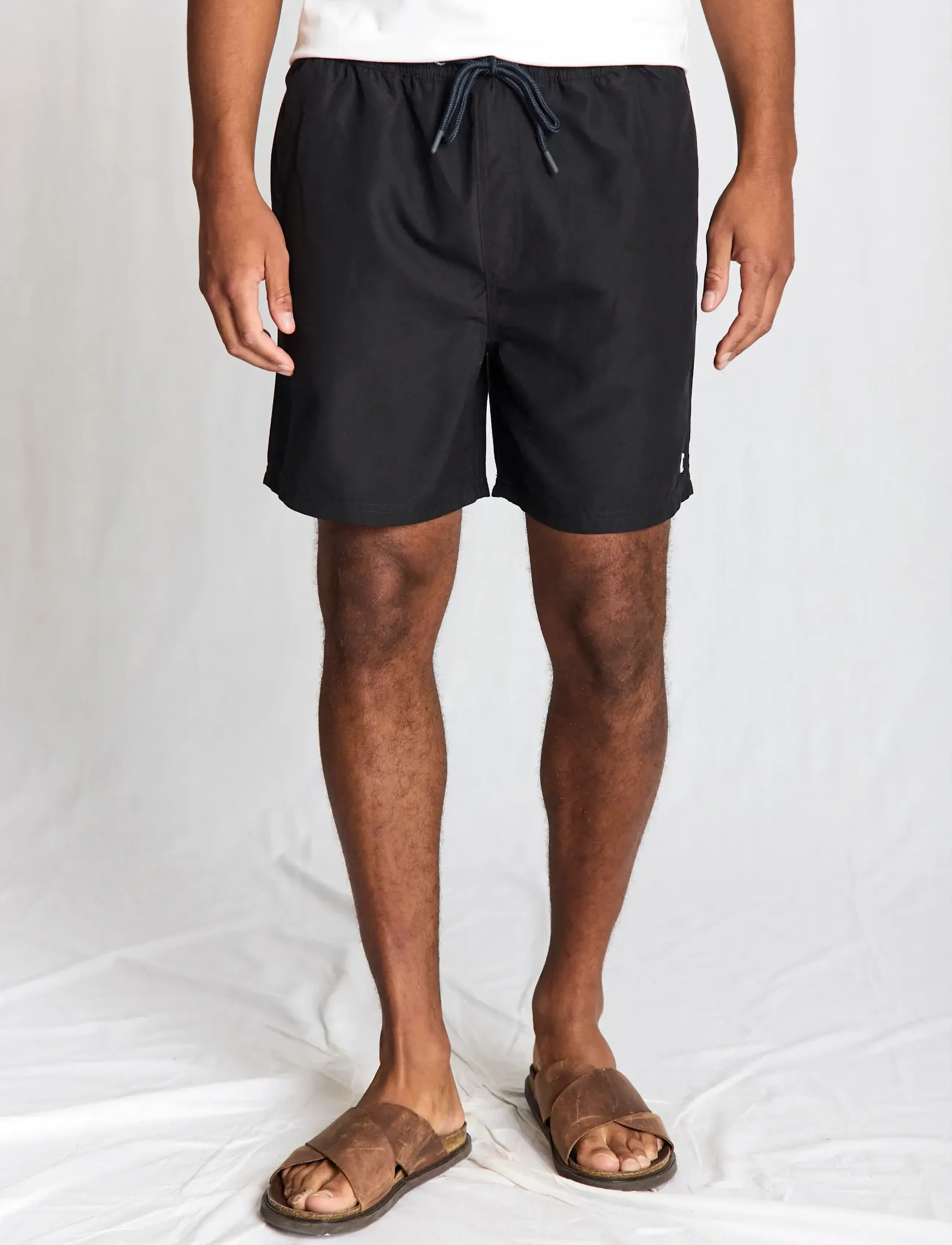 Bruun & Stengade Bs Havana Regular Fit Swim, L, Bademode, Schwarz - Shorts, Männerswear