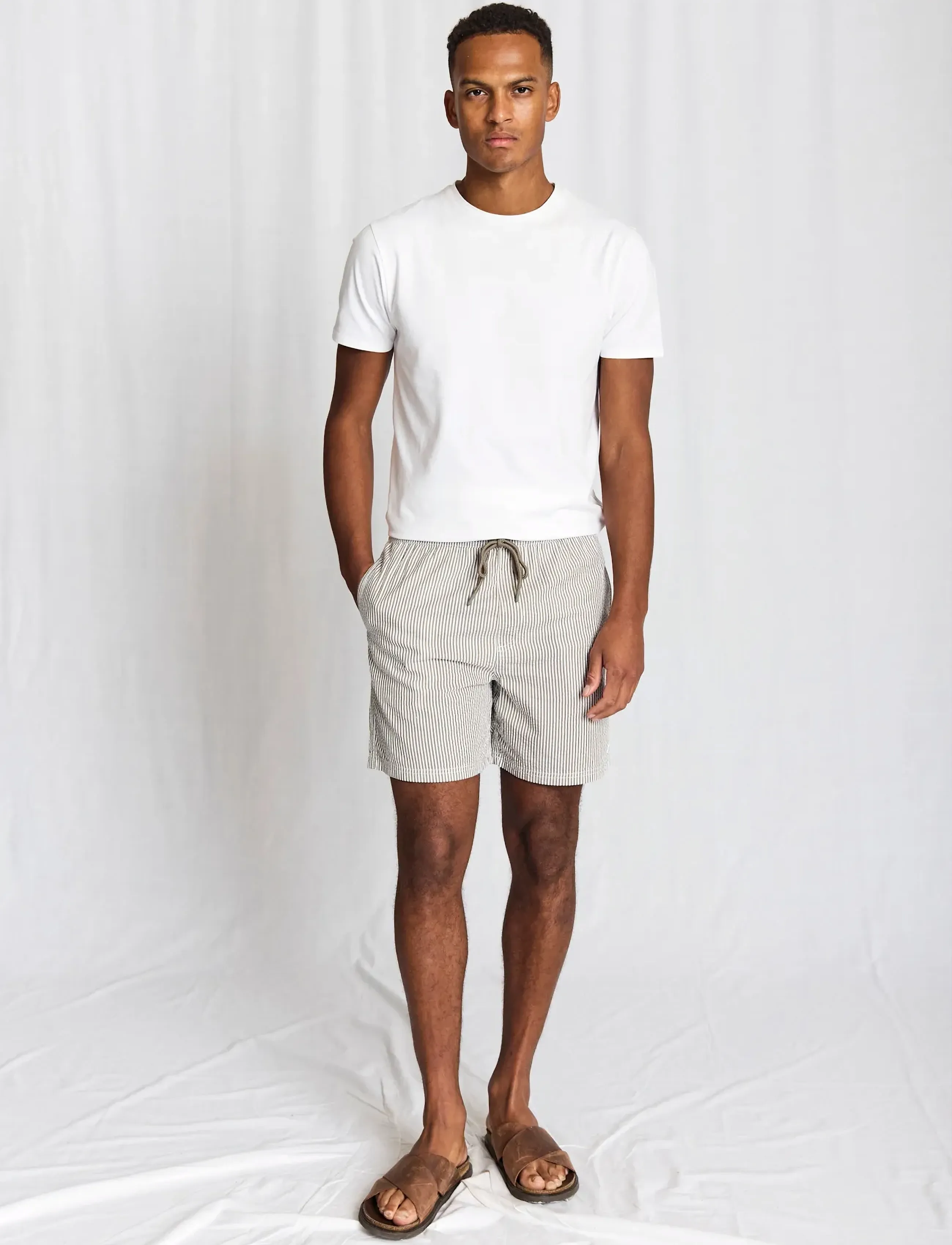 Bruun & Stengade BS Bahia Regular Fit Swim - Kollektionen - ARMY/WHITE / khaki/green