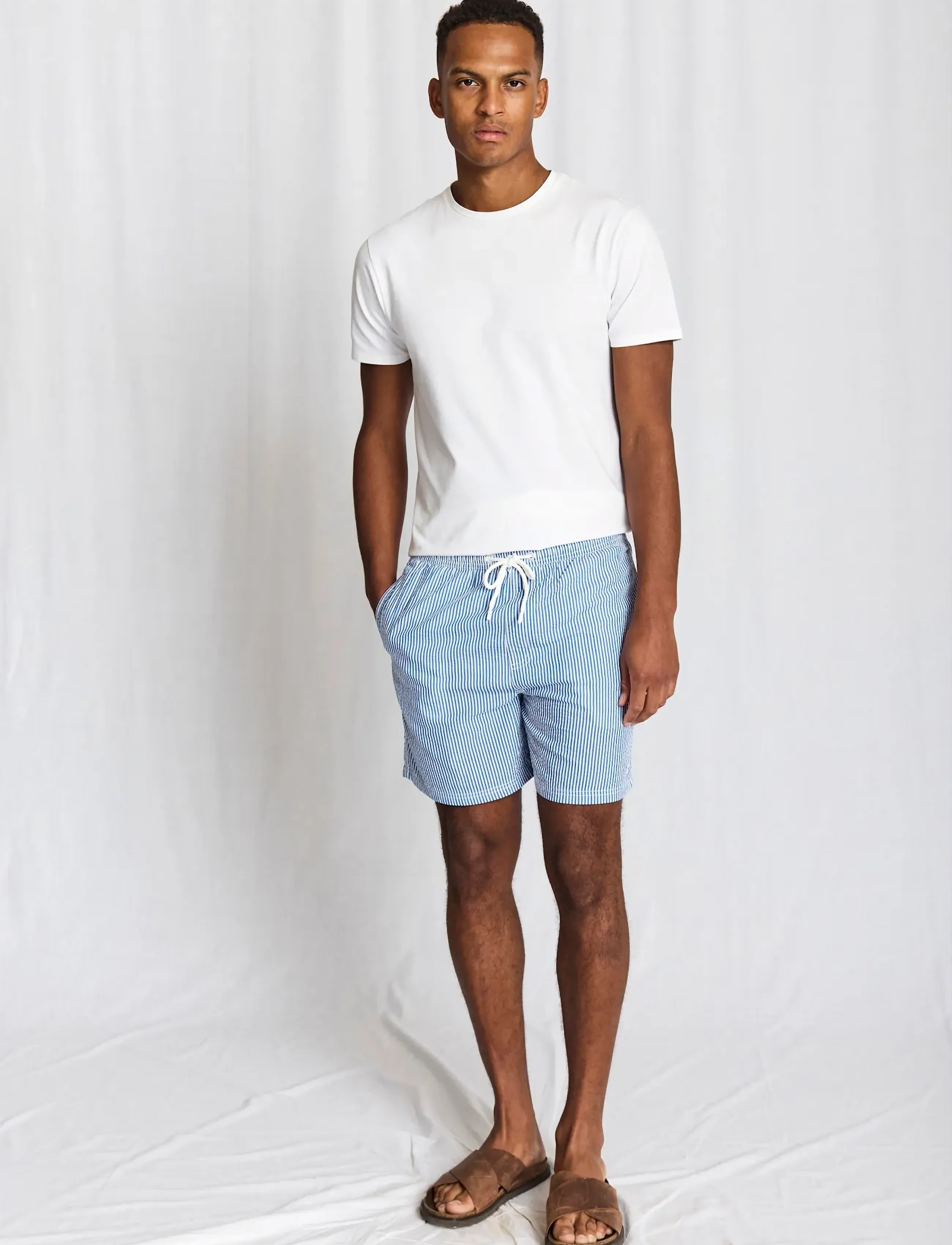 Bruun & Stengade - BS Bahia Regular Fit Swim - badehose - blue/white - 2