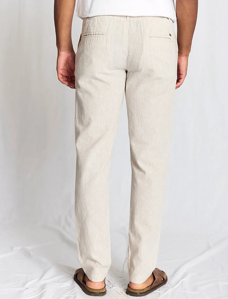 Bruun & Stengade - BS Vincente Regular Fit Chinos - hørbukser - beige/white - 3
