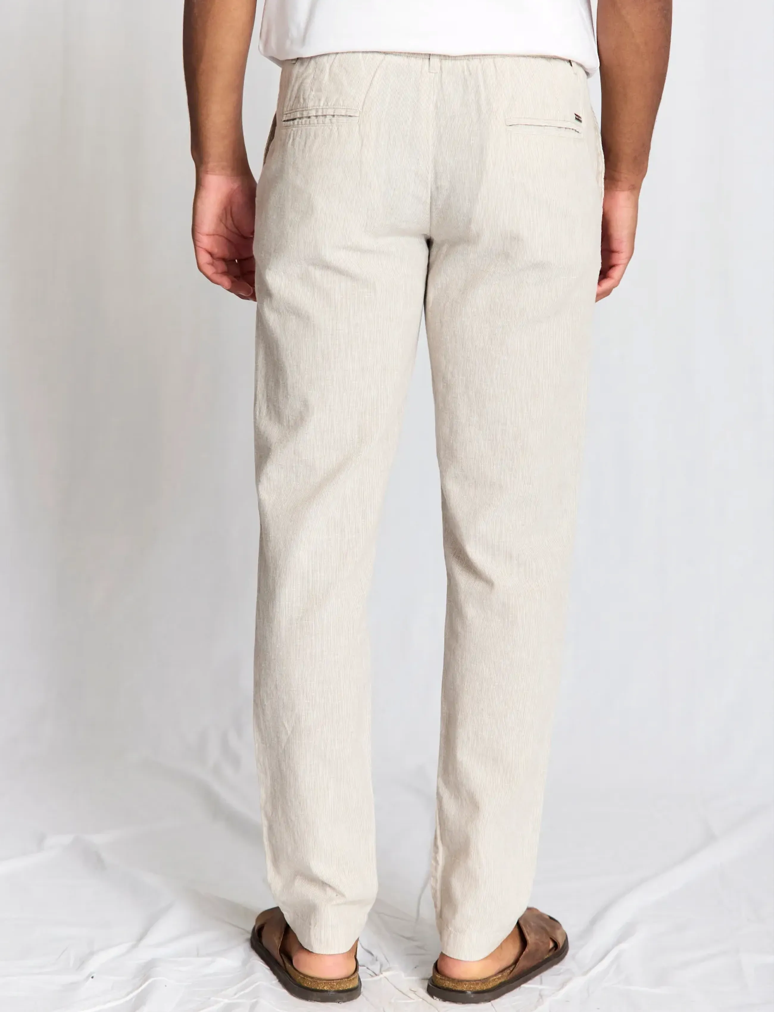 Bruun & Stengade - BS Vincente Regular Fit Chinos - linen trousers - beige/white - 3