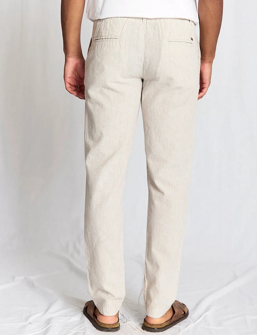 Bruun & Stengade - BS Vincente Regular Fit Chinos - linnebyxor - beige/white - 3