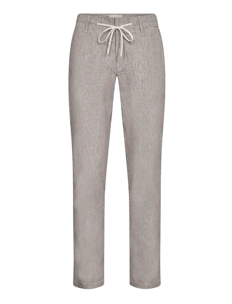 Bruun & Stengade - BS Vincente Regular Fit Chinos - linased püksid - brown/white - 1