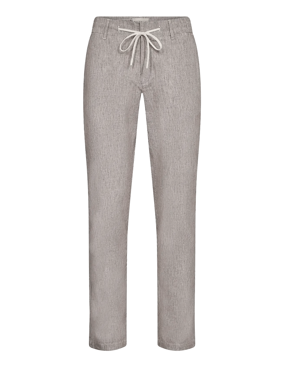 Bruun & Stengade - BS Vincente Regular Fit Chinos - leinenhosen - brown/white - 1