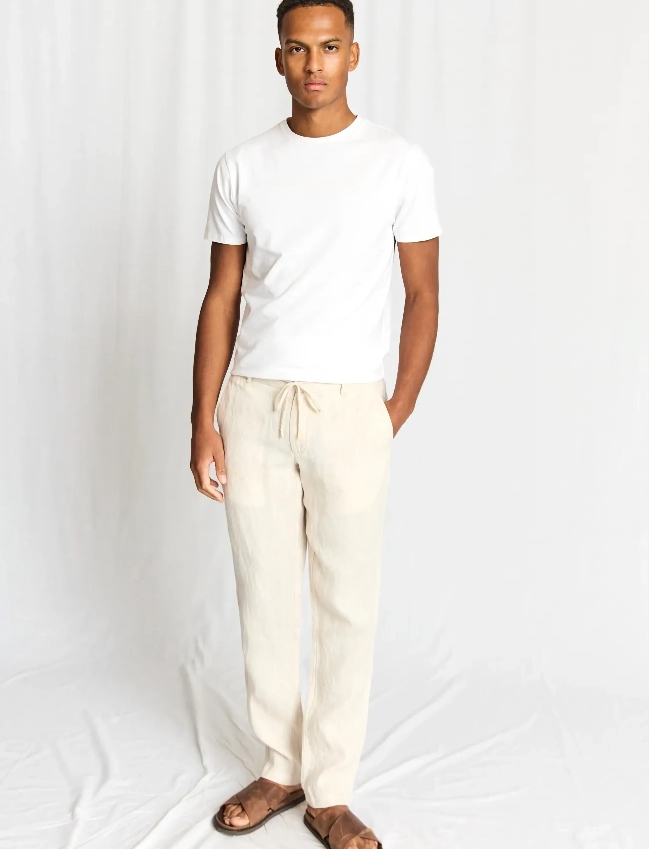 Bruun & Stengade - BS Ginos Regular Fit Chinos - linnebyxor - sand - 3
