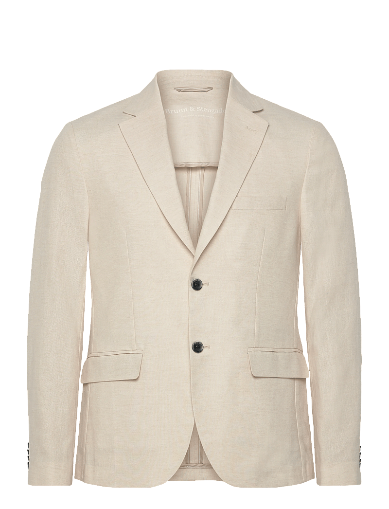 Bruun & Stengade - BS Sasso Classic Fit Blazer - single breasted blazers - beige - 1