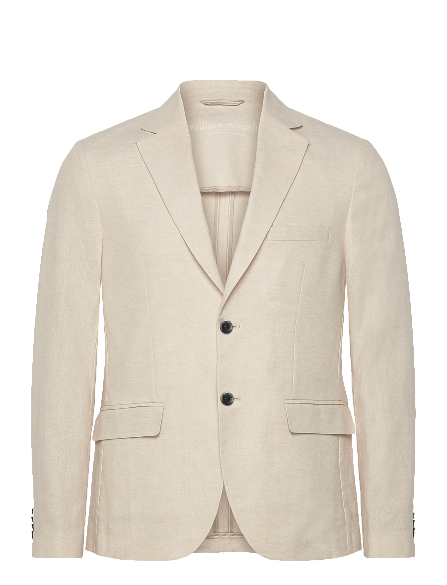 Bruun & Stengade - BS Sasso Classic Fit Blazer - Ühe rinnatisega pintsakud - beige - 1